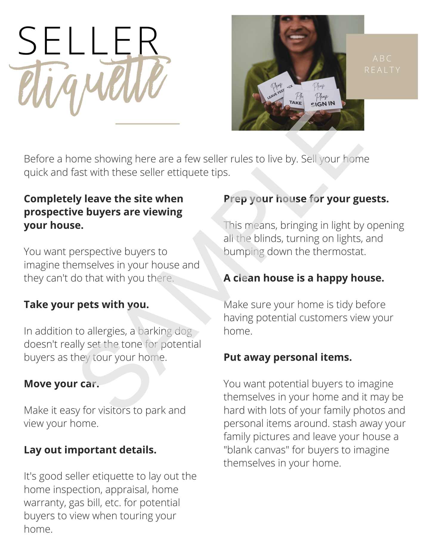 Home Seller Guide - Canva Editable Template - All Things Real Estate
