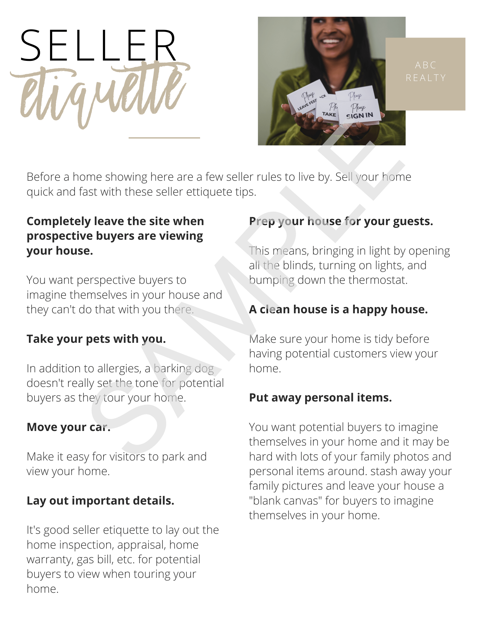 Home Seller Guide - Canva Editable Template - All Things Real Estate