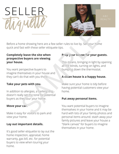 Home Seller Guide - Canva Editable Template - All Things Real Estate