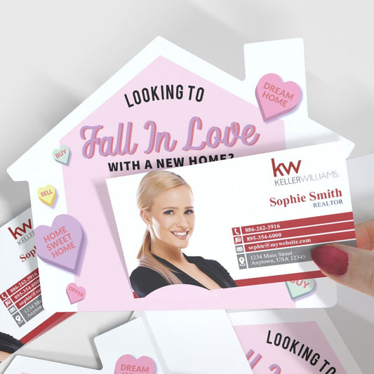 House-Shaped Notecards - Fall in Love - All Things Real Estate