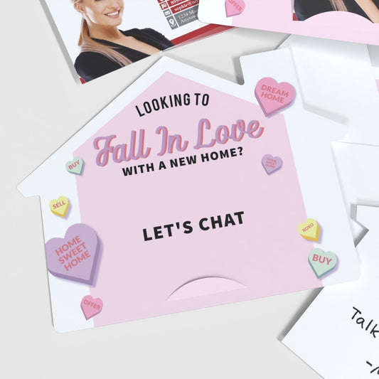 House-Shaped Notecards - Fall in Love - All Things Real Estate