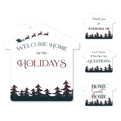 House-Shaped Winter Holiday Welcome Sign - Kit