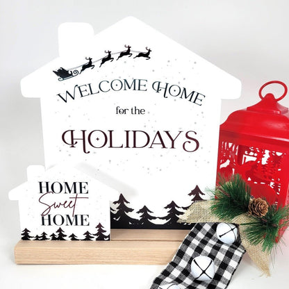 House-Shaped Winter Holiday Welcome Sign - Kit