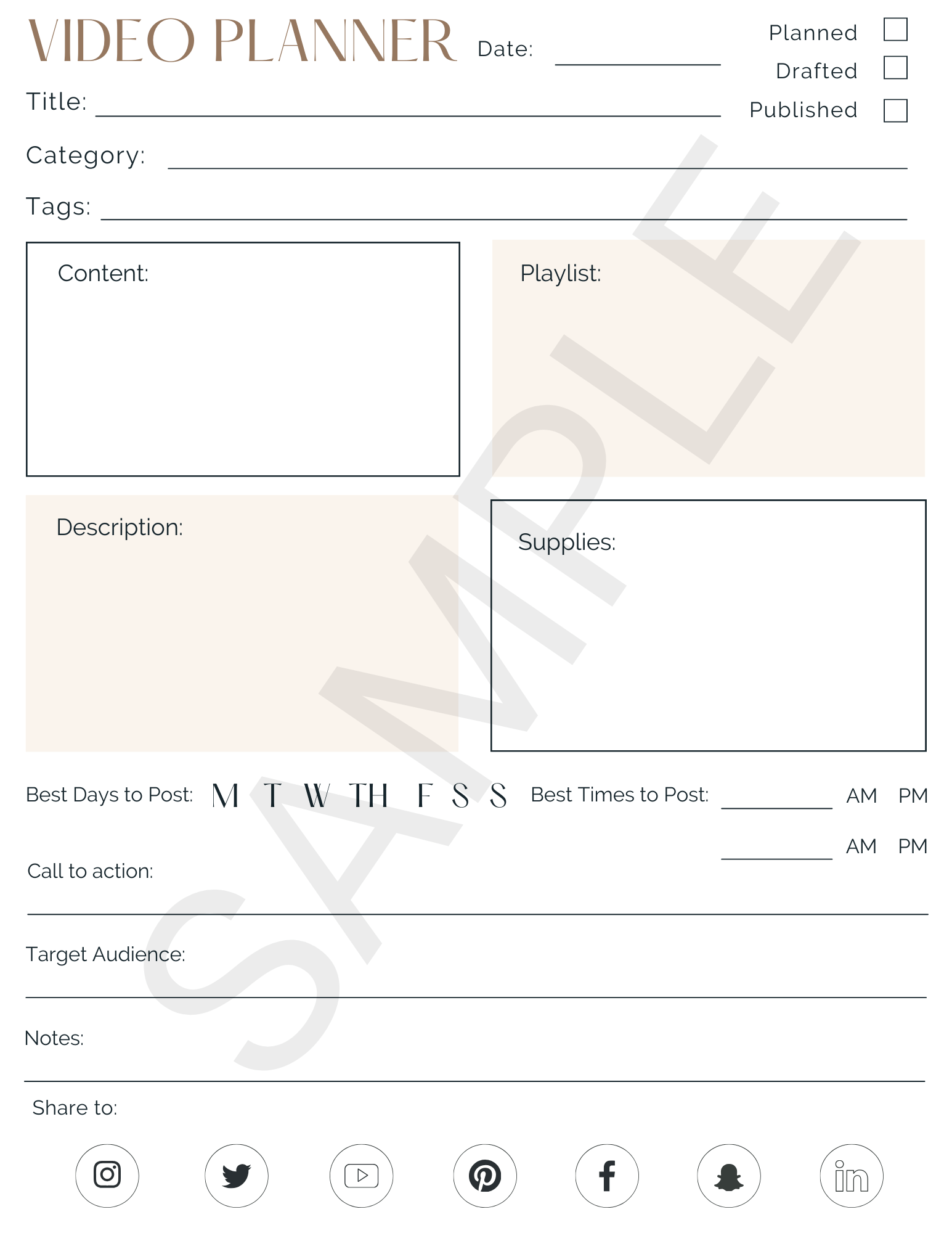 Marketing Planner - Canva Template & Printable - All Things Real Estate
