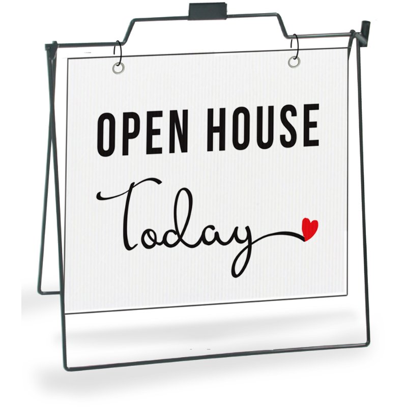 Open House Today - Cursive Heart - Yard Sign - All Things Real Estate