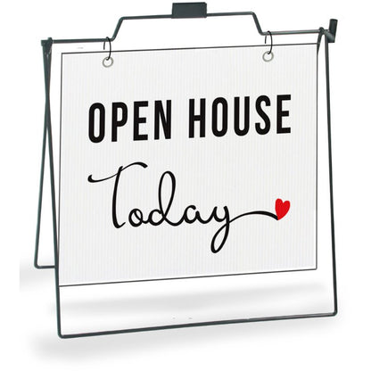 Open House Today - Cursive Heart - Yard Sign - All Things Real Estate