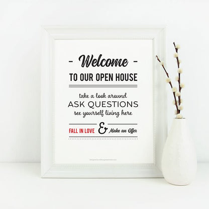 Open House Welcome Sign No.10 - Downloadable - All Things Real Estate