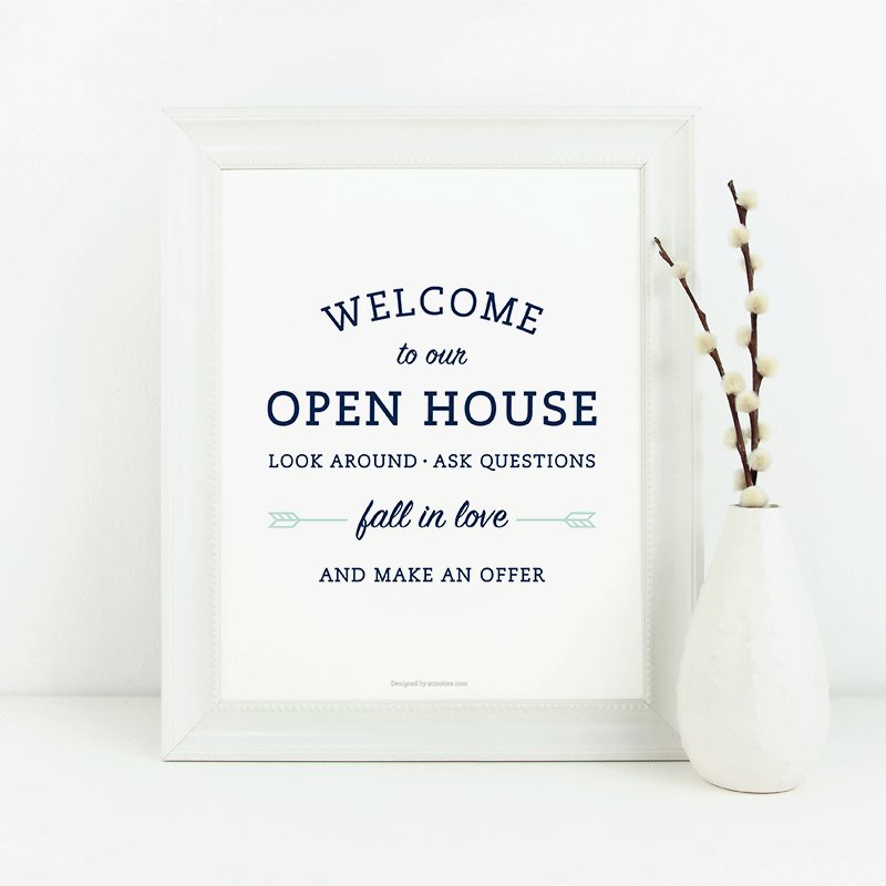 Open House Welcome Sign No.2 - Downloadable - All Things Real Estate