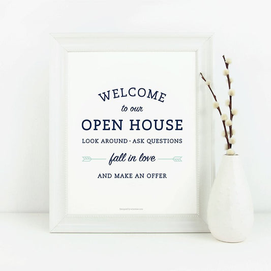 Open House Welcome Sign No.2 - Downloadable - All Things Real Estate