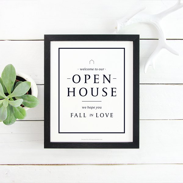 Open House Welcome Sign No.3 - Downloadable - All Things Real Estate