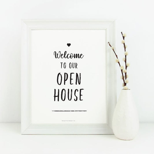 Open House Welcome Sign No.6 - Downloadable - All Things Real Estate