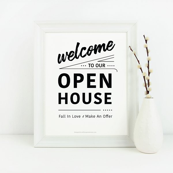 Open House Welcome Sign No.7 - Downloadable - All Things Real Estate