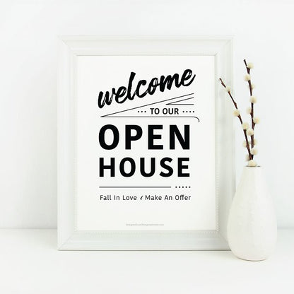 Open House Welcome Sign No.7 - Downloadable - All Things Real Estate