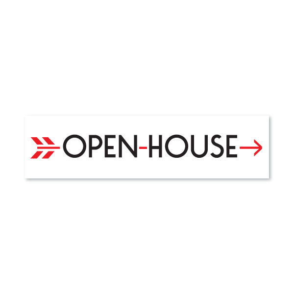 Open House - White w Red Arrow - All Things Real Estate