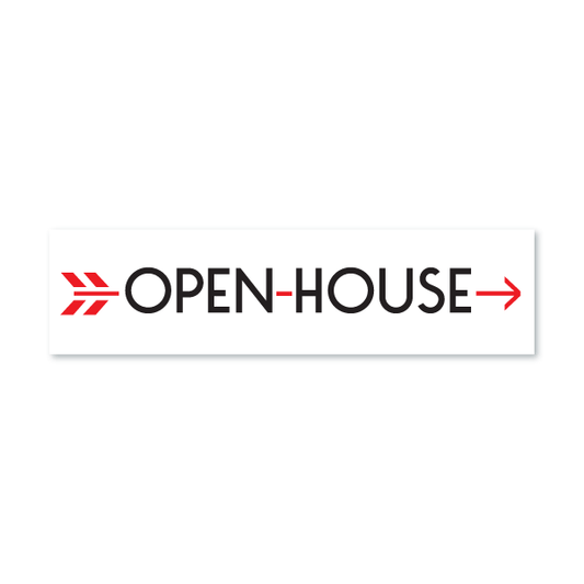 Open House - White w Red Arrow - All Things Real Estate