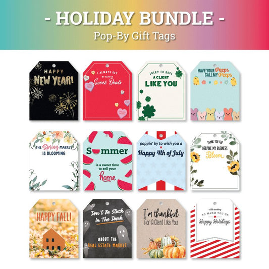 Pop-By Gift Tag Bundle - 12 months of Pop-bys - All Things Real Estate