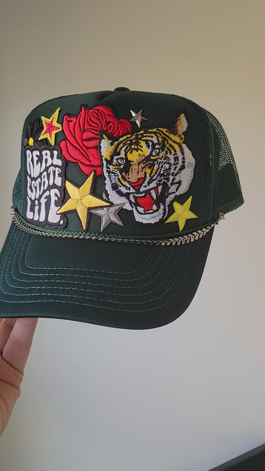 Limited Edition Foam Trucker Patch Hat -“Real Estate Life” Tiger Foam Trucker