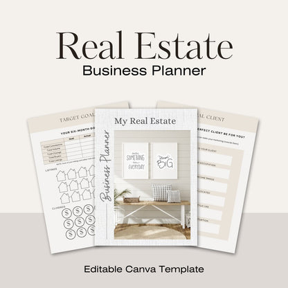 Real Estate Business Planner - Canva Template & Printable - All Things Real Estate