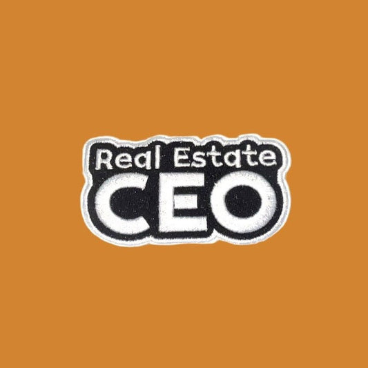 Real Estate CEO - Black and White - Iron or Sew On Patch - All Things Real Estate