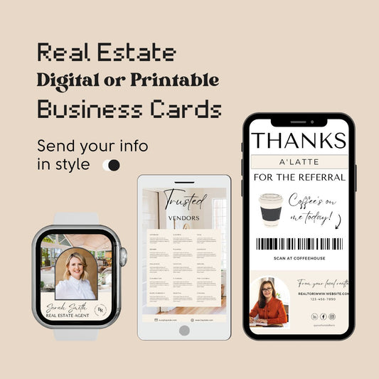 Real Estate Digital Cards - Canva Editable Template - All Things Real Estate