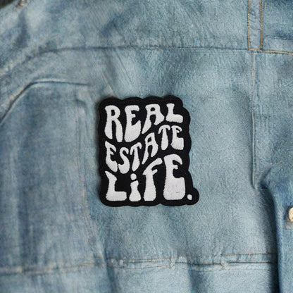 Real Estate Life. - Bubble Text - Iron or Sew On Patch - All Things Real Estate