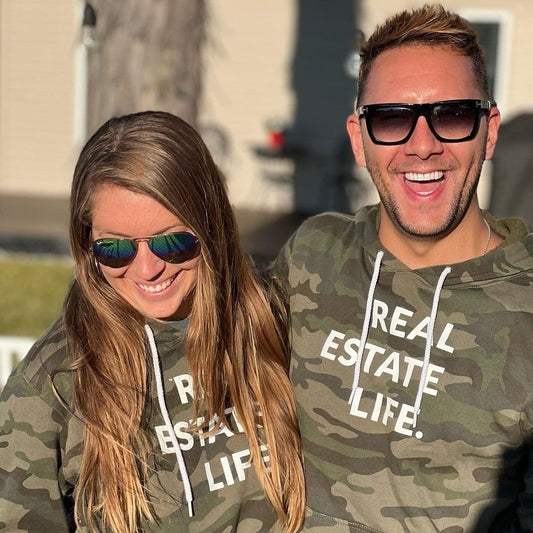Real Estate Life.™ - Camo - Lightweight Unisex Hoodie - All Things Real Estate