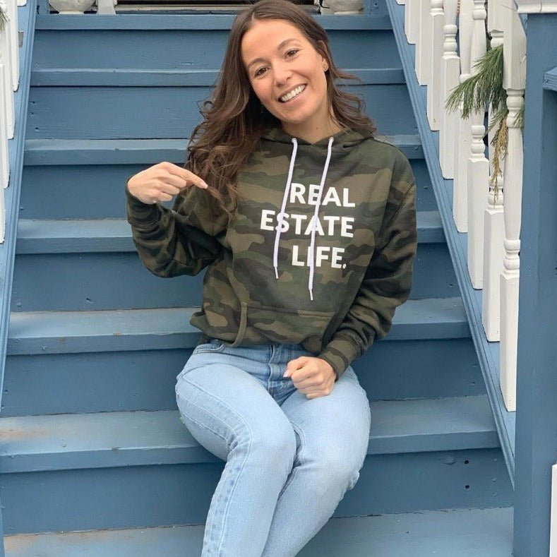 Real Estate Life.™ - Camo - Lightweight Unisex Hoodie - All Things Real Estate