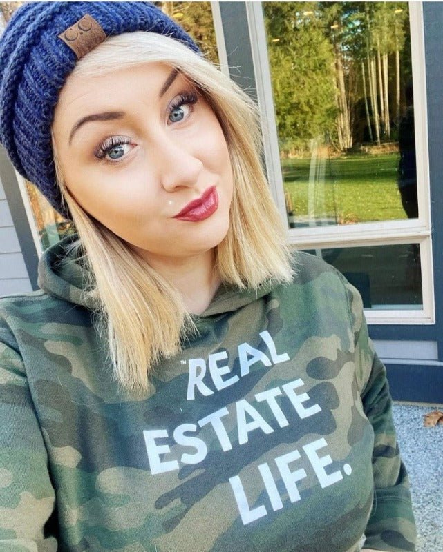 Real Estate Life.™ - Camo - Lightweight Unisex Hoodie - All Things Real Estate