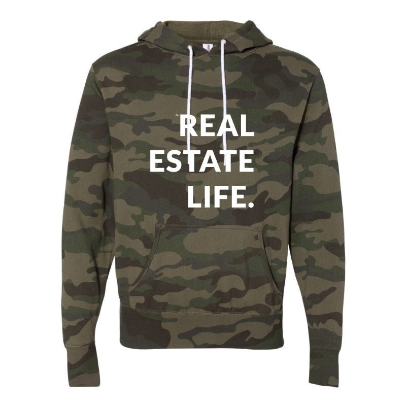 Real Estate Life.™ - Camo - Lightweight Unisex Hoodie - All Things Real Estate