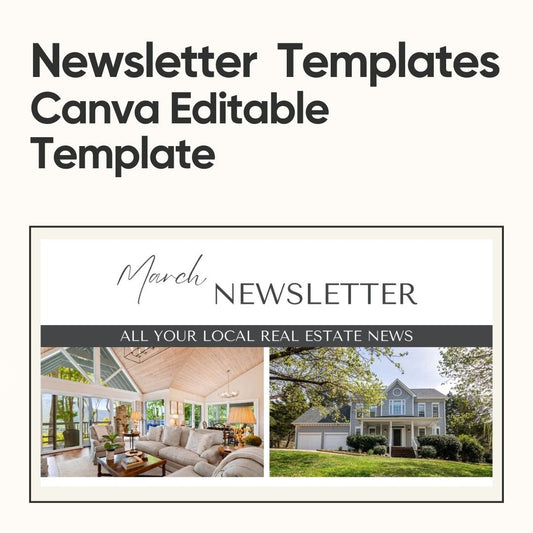 Real Estate Newsletter - Canva Editable Template - Canva Templates - All Things Real Estate