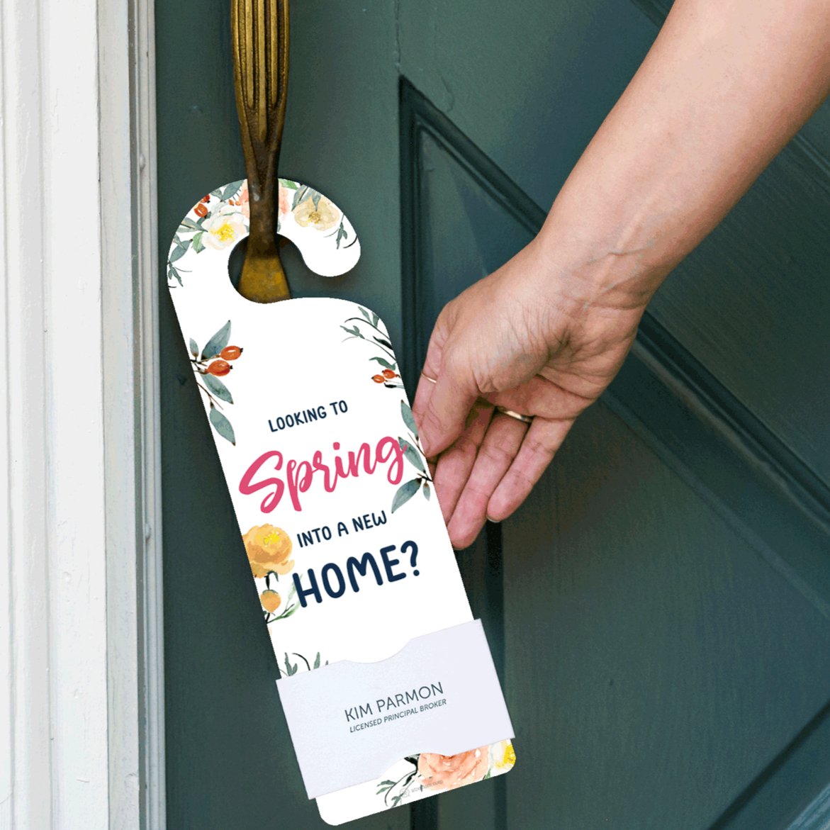 Seasonal Door Hanger - Looking to Spring into a New Home? - All Things Real Estate