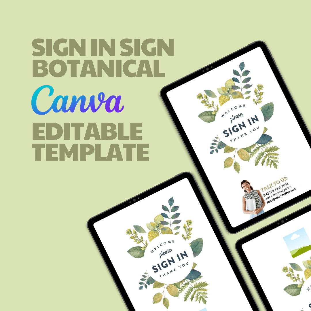 Sign In Sign Botanical - Canva Editable Template - All Things Real Estate