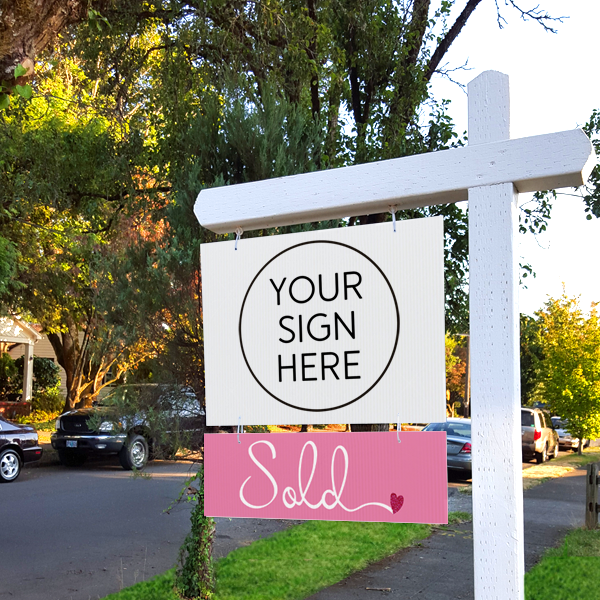 Sold - Pink Cursive with a heart - Sign Rider Digital File