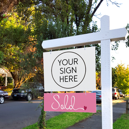 Sold - Pink Cursive with a heart - Sign Rider Digital File