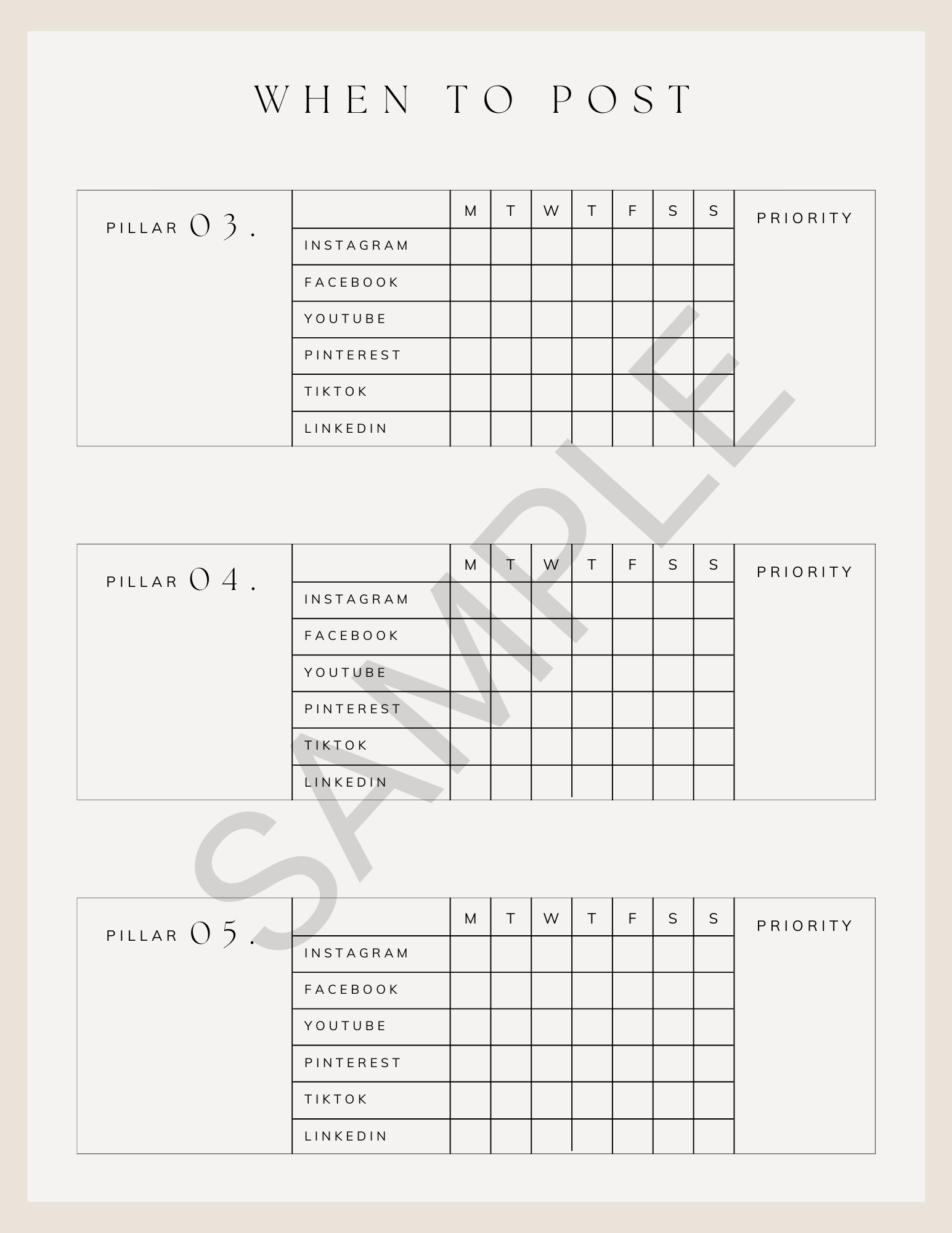 Social Media Planner - Canva Template & Printable - All Things Real Estate
