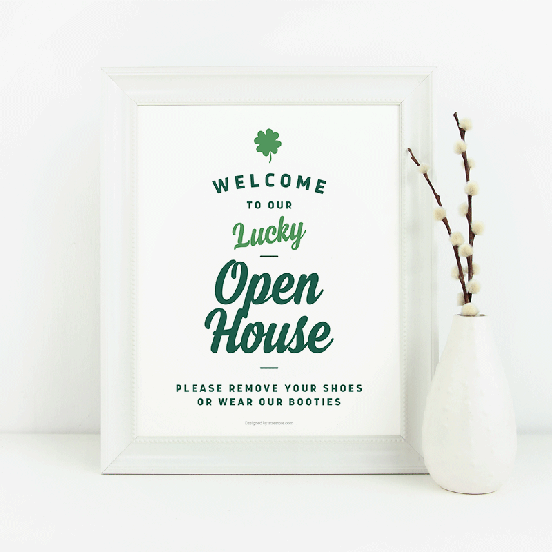 St. Patrick's Day Shoe Sign No.1 - Downloadable from All Things Real Estate Store