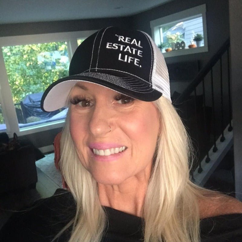 Trucker Hat - Real Estate Life.™ - Black & White - All Things Real Estate