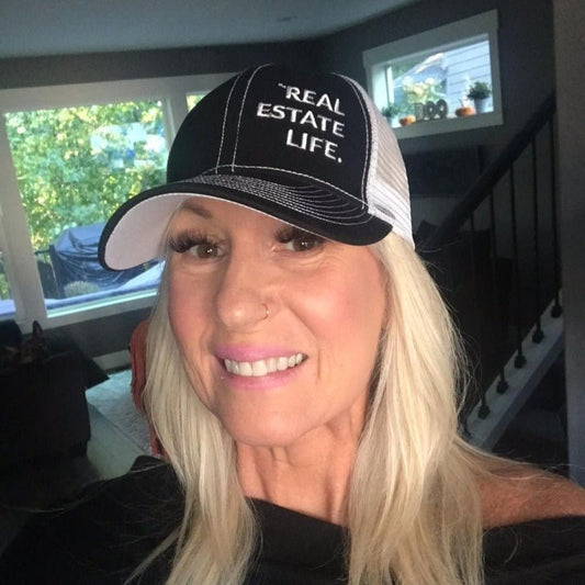 Trucker Hat - Real Estate Life.™ - Black & White - All Things Real Estate