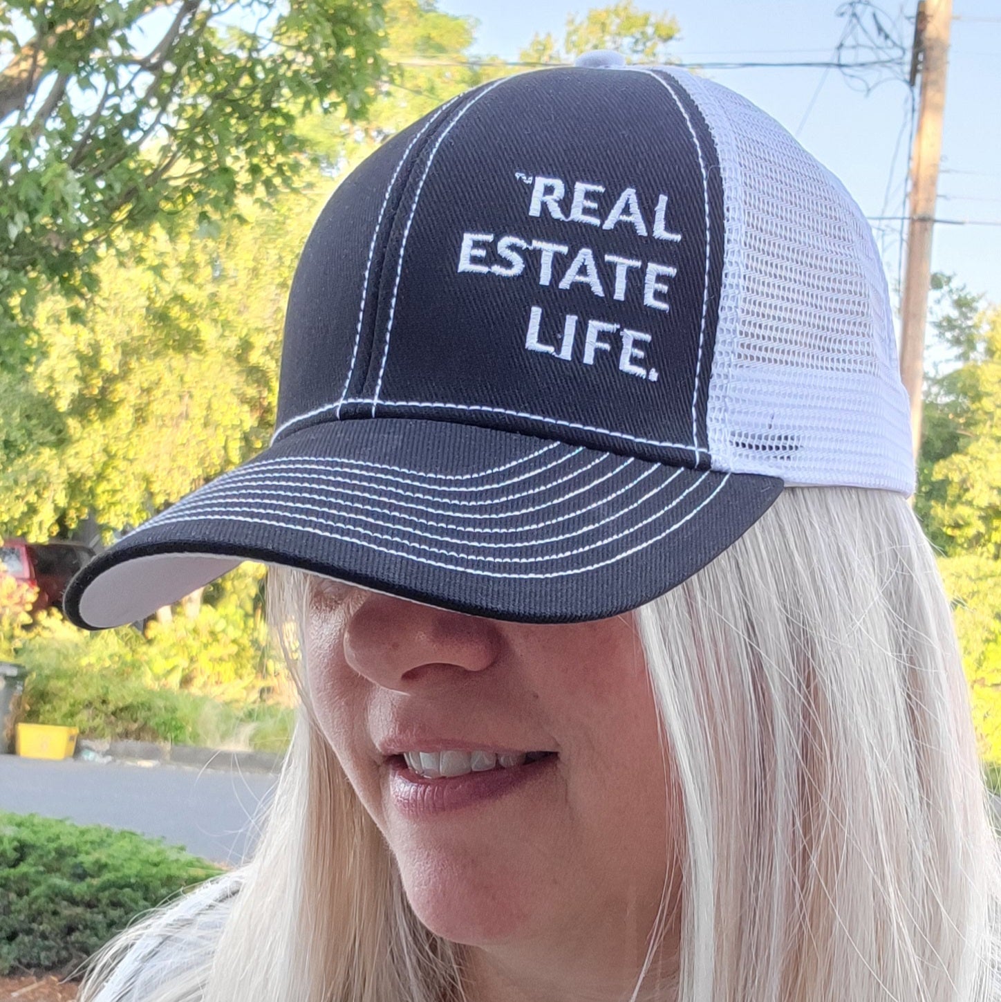 Trucker Hat - Real Estate Life.™ - Black & White - All Things Real Estate