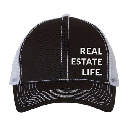 Trucker Hat - Real Estate Life.™ - Black & White - All Things Real Estate